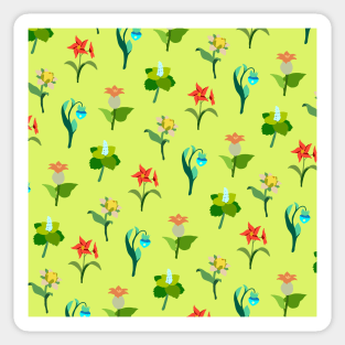 Mondstadt Flowers Print (Lime Green) Sticker